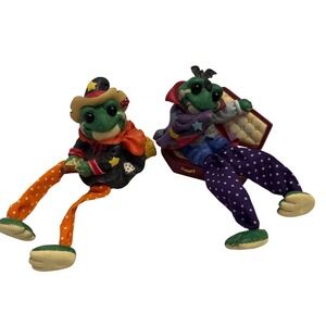 Enesco Halloween Frog Lovers Figurines Witch Vampire Retired‎ Rare 1998